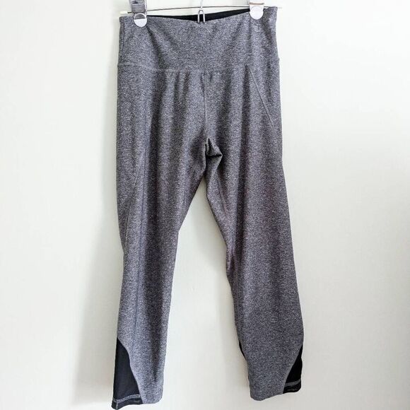 RBX Mesh Detail Capri Cropped Leggings Gray - Picture 1 of 3